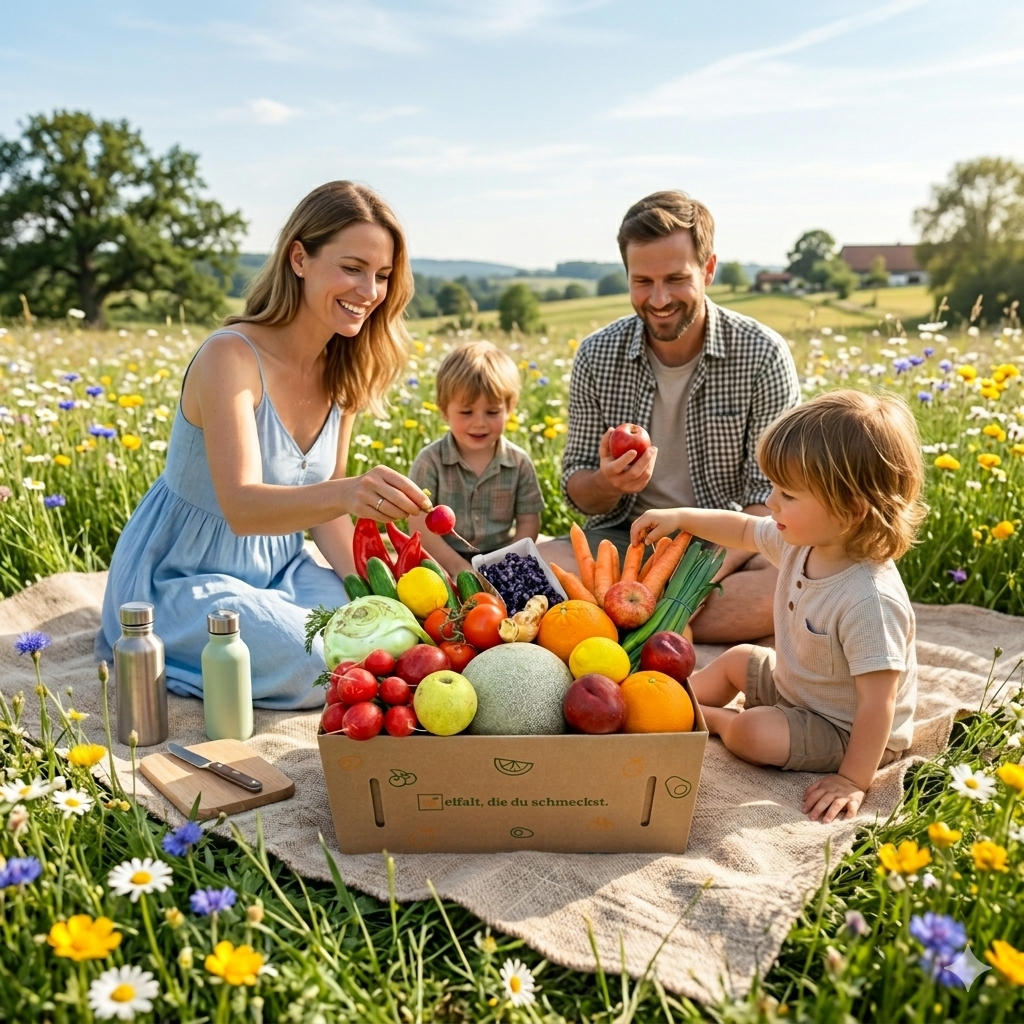 fruvi Box mit saisonalem Obst und Gemüse